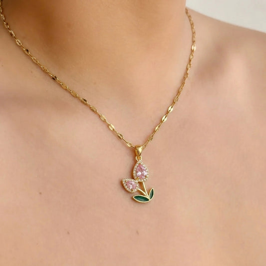 Collar Tulipanes Acero Inox 8474-7