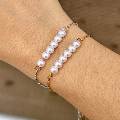 Pulsera Con Perlas Acero Inoxidable 8902-122