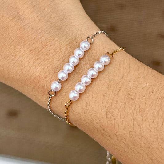 Pulsera Con Perlas Acero Inoxidable 8902-122