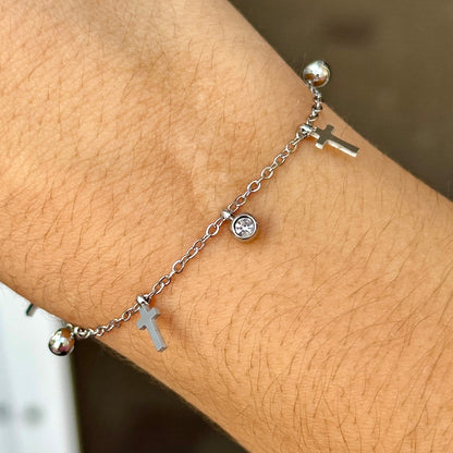 Pulsera Cruces Acero Inoxidable 8902-144