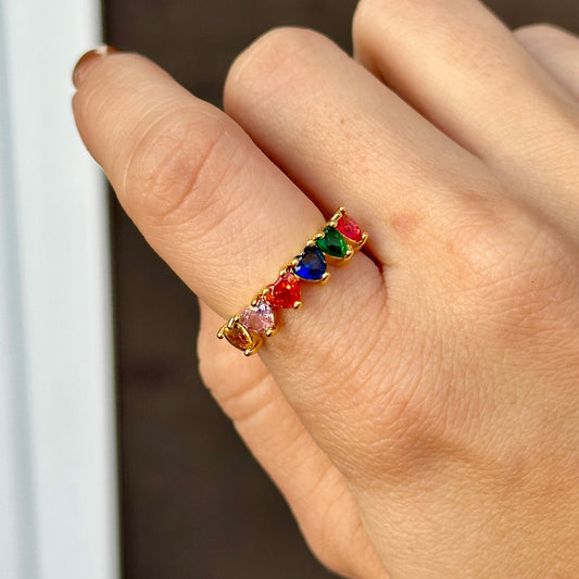 Anillo Corazones Chapa de Oro 8902-16