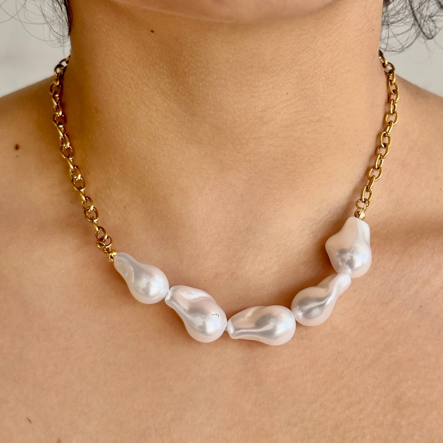 Collar Piedras Nácar Acero Inoxidable 8902-196