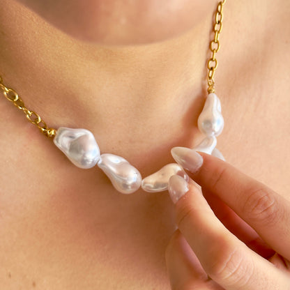 Collar Piedras Nácar Acero Inoxidable 8902-196