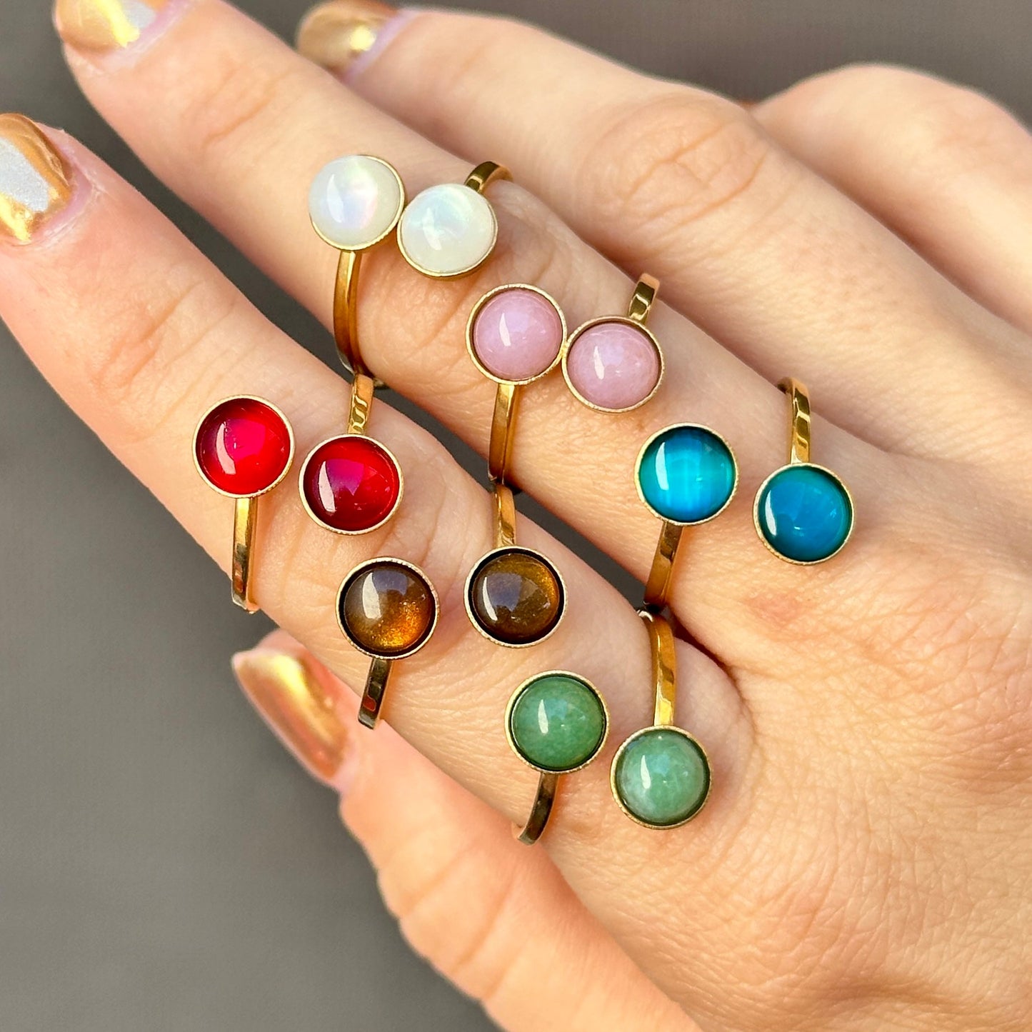 Anillo Piedra Natural Acero Inoxidable 8902-29