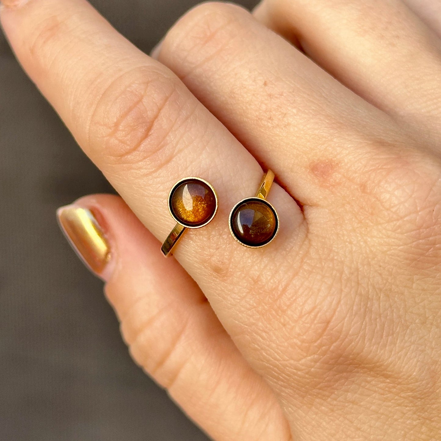 Anillo Piedra Natural Acero Inoxidable 8902-29