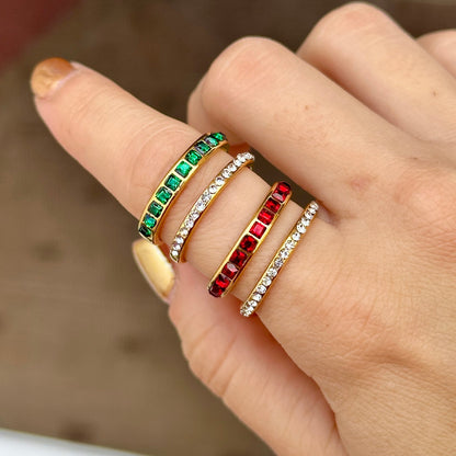 Anillo Doble Zirconia Ajustable Acero Inoxidable 8902-38