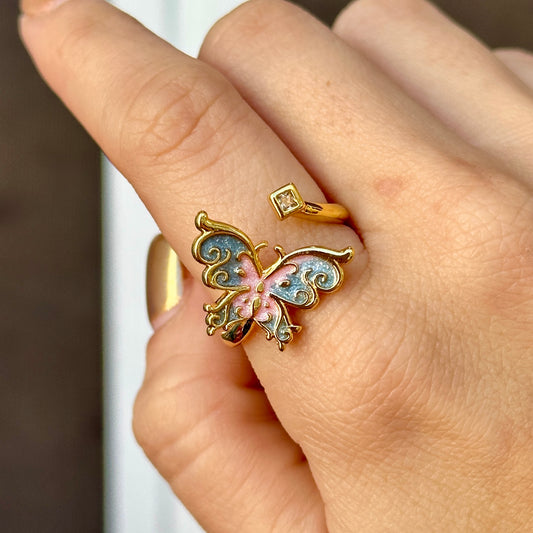 Anillo Mariposa Chapa de Oro 8902-76