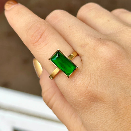 Anillo Esmeralda Acero Inoxidable 8902-85