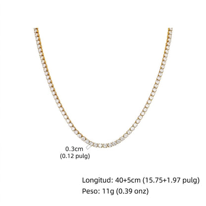Collar Acero Inox Circon Cadena 9567-99
