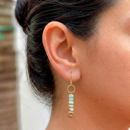 Aretes Piedra Natural Amazonita 9567-129