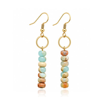 Aretes Piedra Natural Amazonita 9567-129