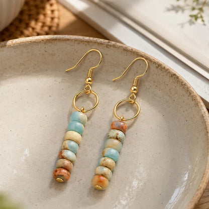 Aretes Piedra Natural Amazonita 9567-129