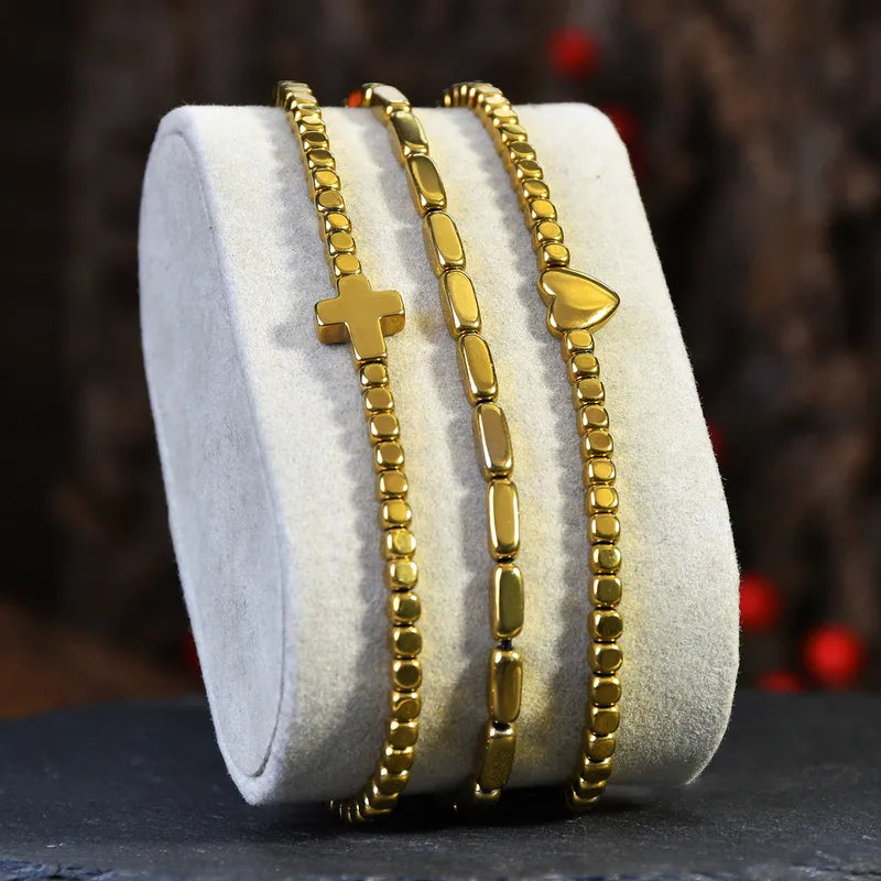 Pulsera Hematites Dorada 9567-156