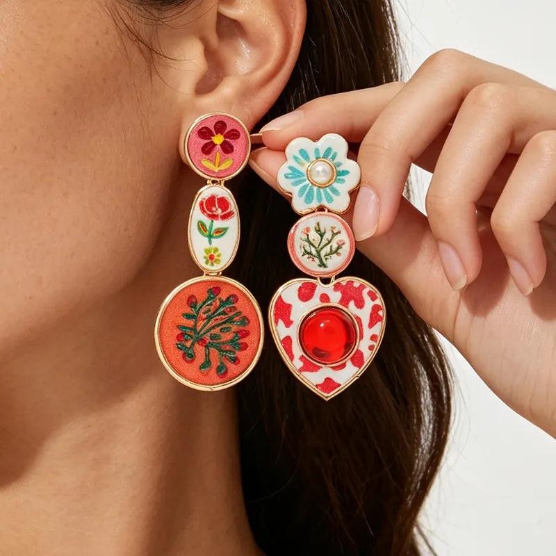 Aretes Ceramica Corazon 9567-3