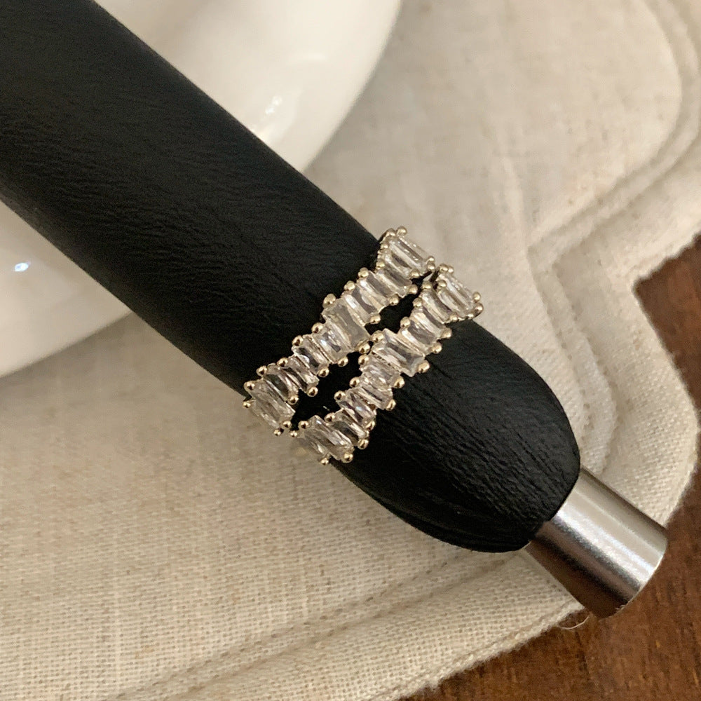 Anillo Doble Circón Chapado 9567-55