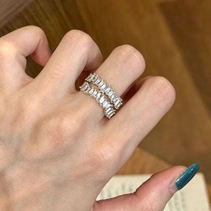 Anillo Doble Circón Chapado 9567-55