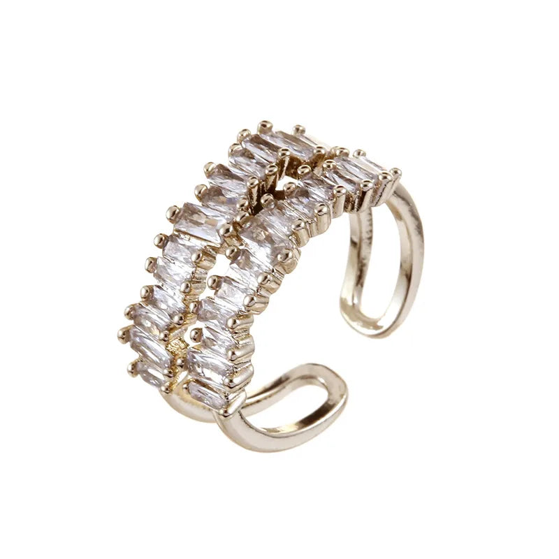 Anillo Doble Circón Chapado 9567-55