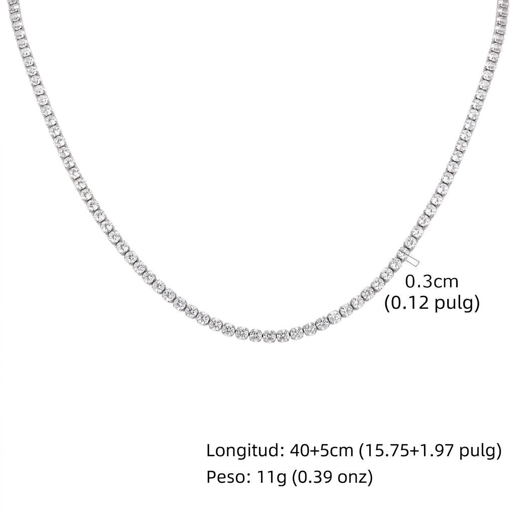 Collar Acero Inox Circon Cadena 9567-99