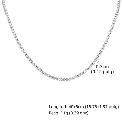 Collar Acero Inox Circon Cadena 9567-99