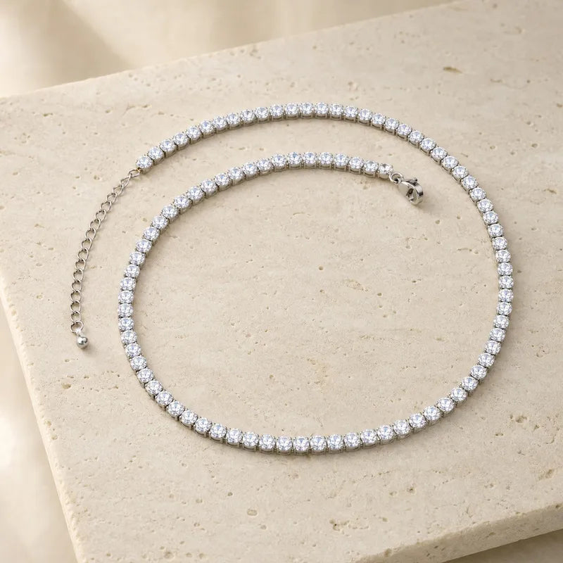 Collar Acero Inox Circon Cadena 9567-99