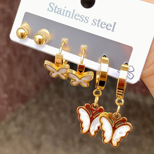 Set Aretes Acero Inoxidable 9826-194