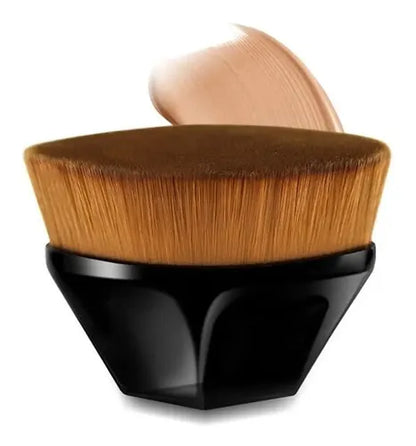 Brocha Kabuki Plana De Alta Densidad Para Maquillaje Color Negro