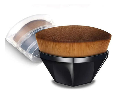Brocha Kabuki Plana De Alta Densidad Para Maquillaje Color Negro