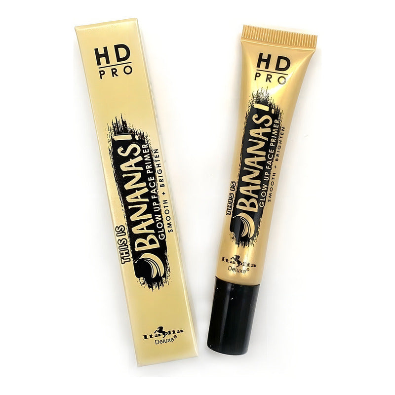 Italia Deluxe Primer Hd Pro Bananas Rostro Glow Up Hidratante 18ml Dorado