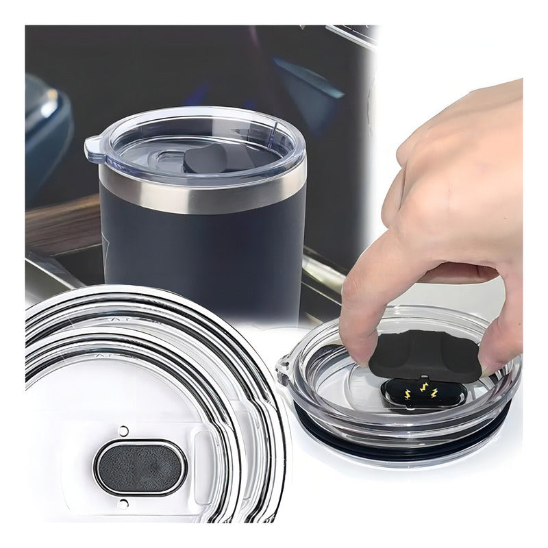 2pz Tapa Vaso Magnetica Magslider Tapa Con Iman Para 30oz Negro