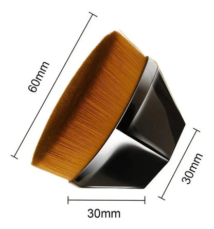 Brocha Kabuki Plana De Alta Densidad Para Maquillaje Color Negro