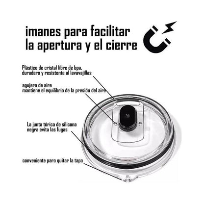 2pz Tapa Vaso Magnetica Magslider Tapa Con Iman Para 30oz Negro