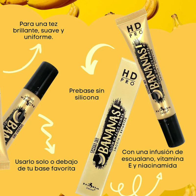Italia Deluxe Primer Hd Pro Bananas Glow Up Hidratante Dorado