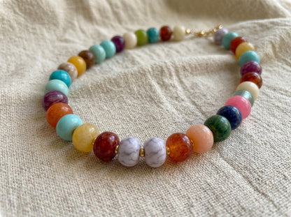 Collar Borlas Resina Multicolor Acero Inoxidable 3072