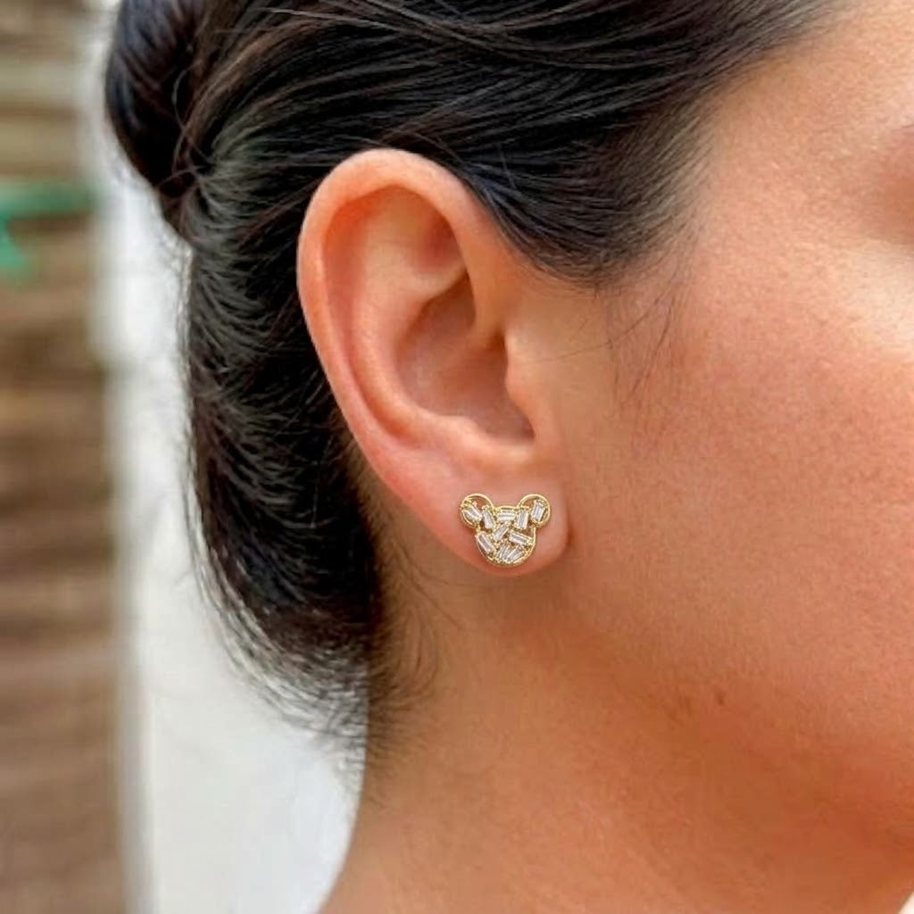 Aretes Mickey Chapa de Oro