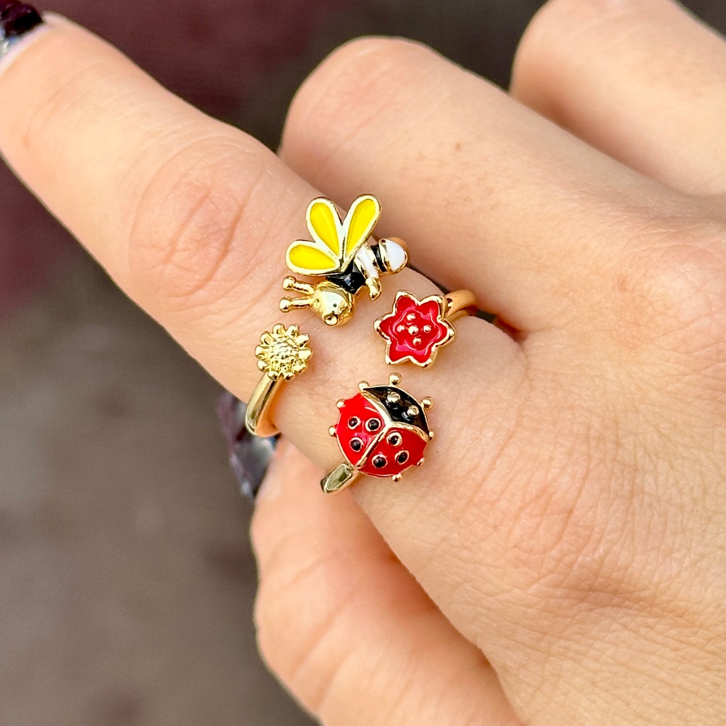 Set Anillos Chapa de Oro 5843-1